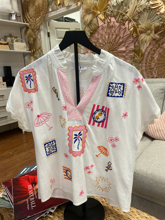Josie Embroidery Detail Top