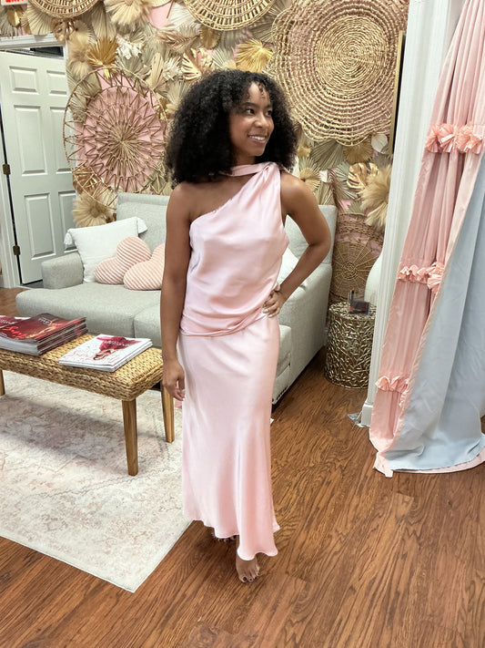 Bianca Baby Pink Maxi Skirt