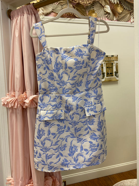 Evan Floral Jacquard Mini Dress