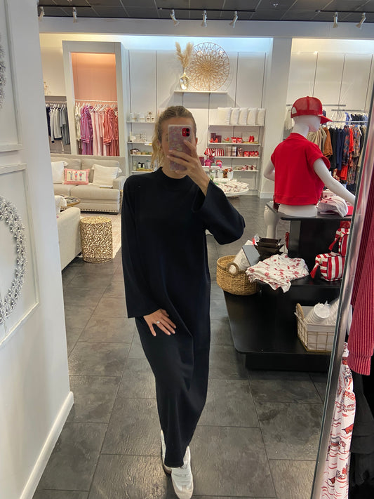 Long Black Knit Dress
