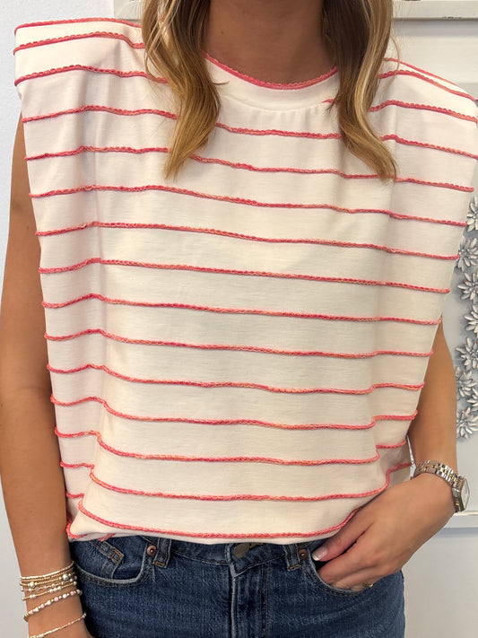 Relax with Stripes Muscle T-shirt - Red