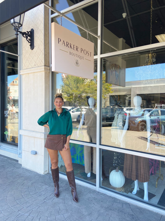 DOUBLE A Teal Cosette Top