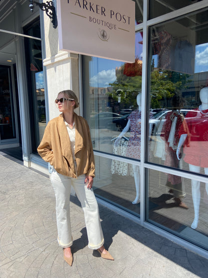 Marissa Camel Faux Suede Swing Jacket