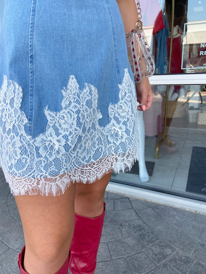 Elsa Denim Sleeveless Mini Dress