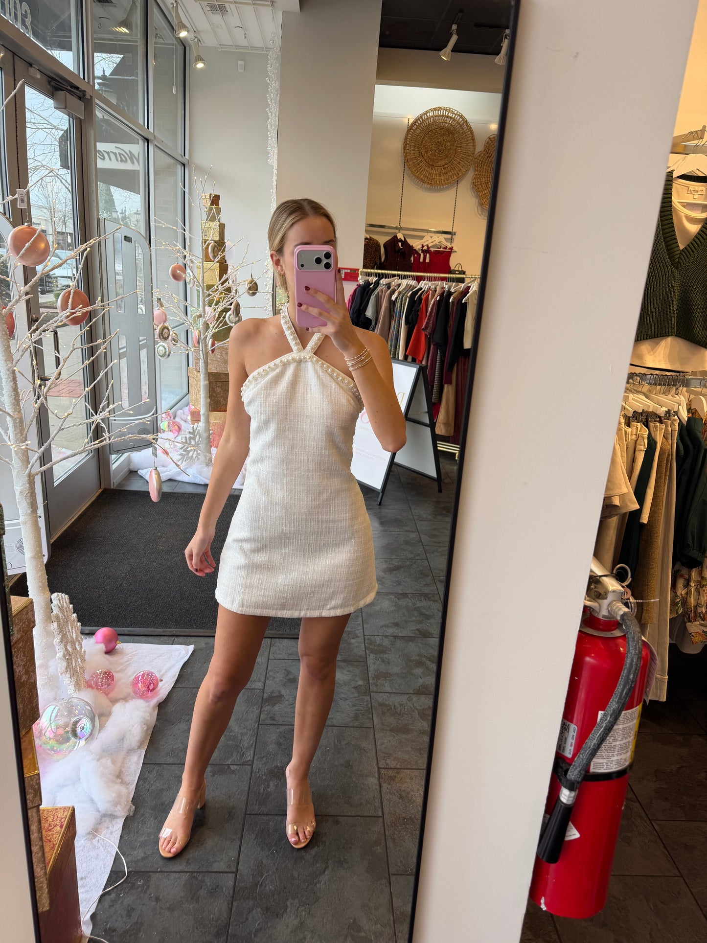 Precious Pearl Halter dress