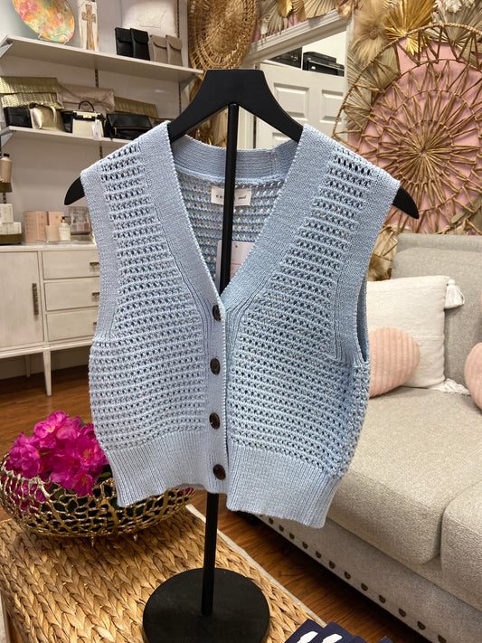 Morris Blue Knit Sweater Vest