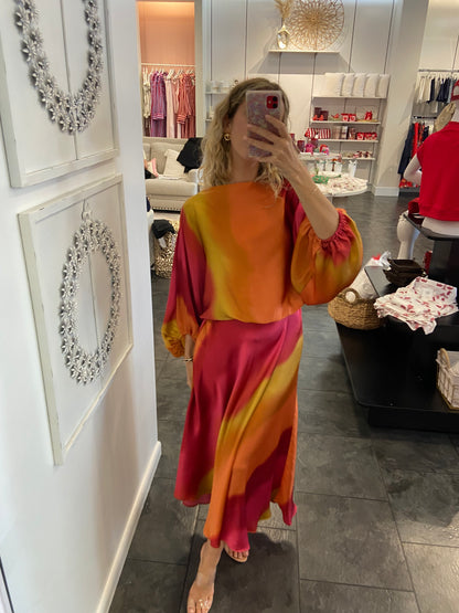 Salsa Satin Ombre Skirt Set