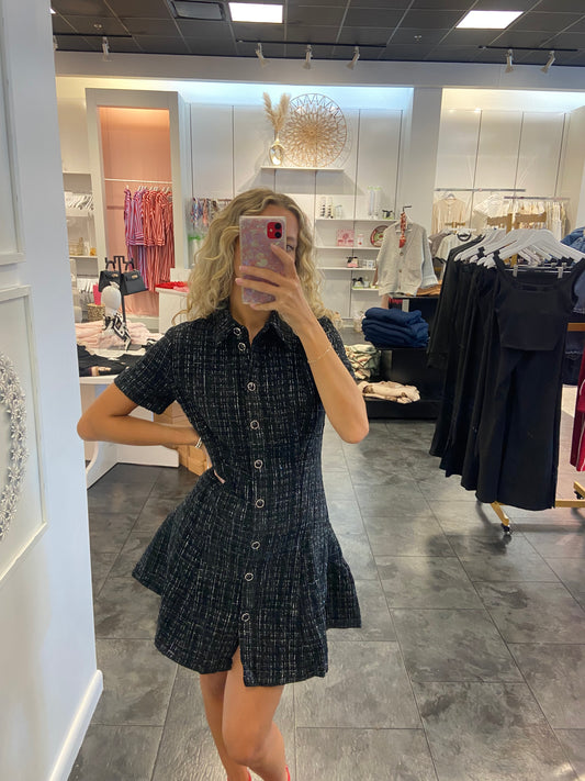 Holly Pleated Hem Button Dress