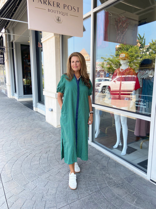 Warrior Stripe Midi Dress