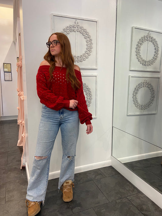Pure Love Red Sweater