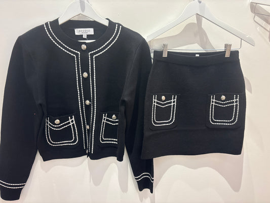 The Eleanor Black Jacket and Skirt Set