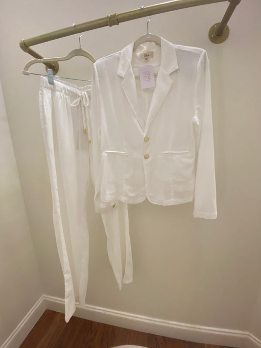 Alena Linen Blazer and Pants Suit