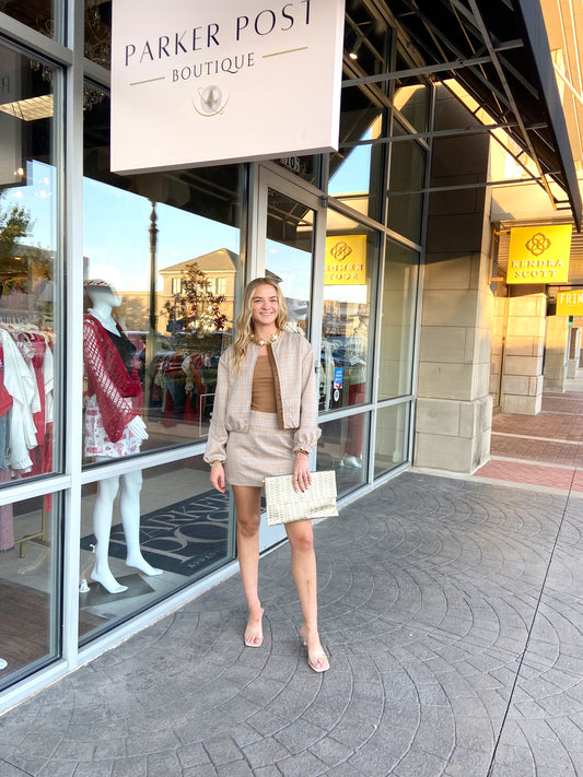 SUNDAYS Heather Plaid Grant Mini Skirt