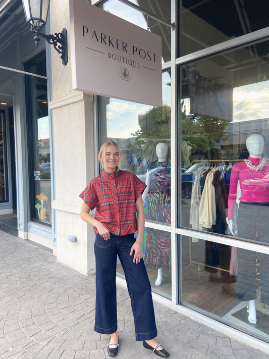 Maggie Red Plaid Top