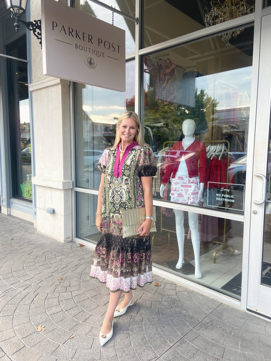 Sejal Dark Green Floral Maxi Dress