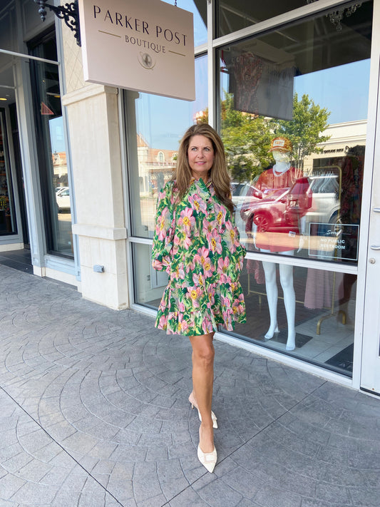 JADE Golden Magnolia Collar Dress