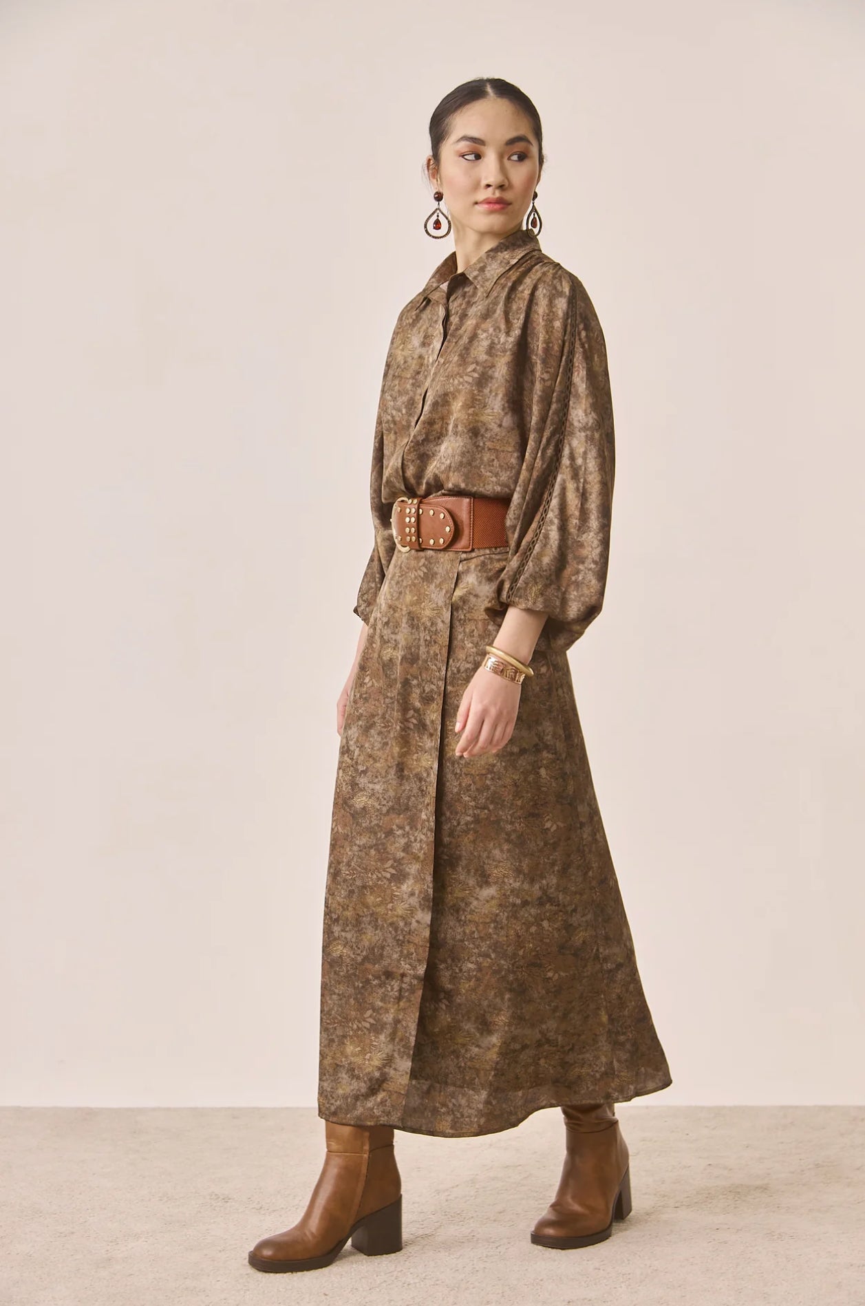 Enchanted Print Silky Skirt Set