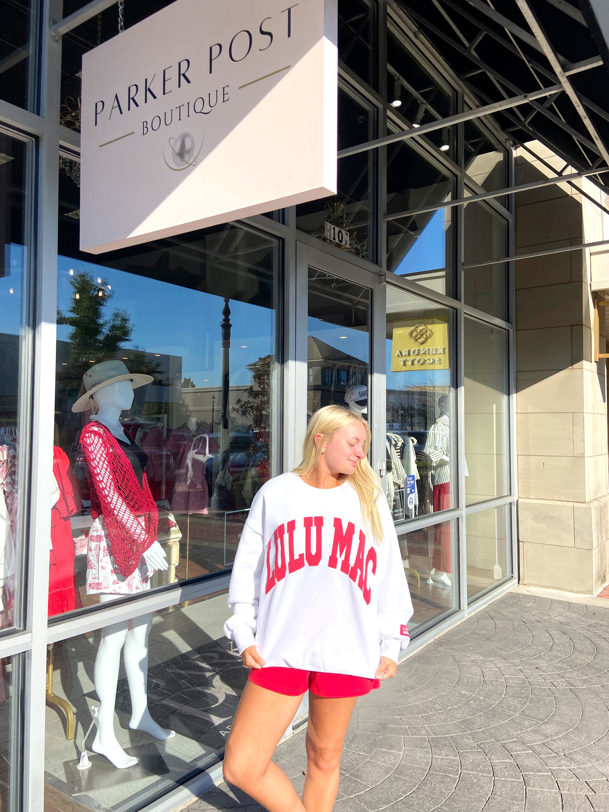 LULU MAC White and Red Sweatshirt