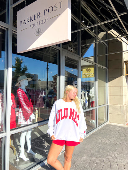 LULU MAC White and Red Sweatshirt