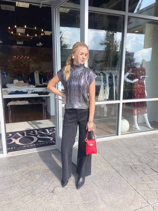 KUT Meg High Rise Wide Leg Long Inseam in Politely Wash