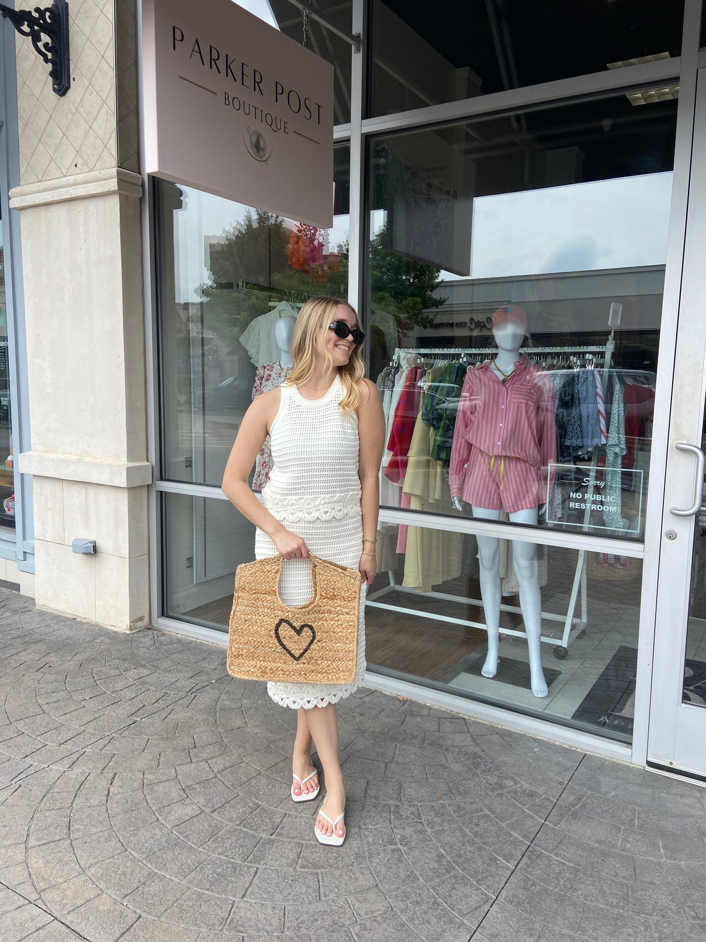 Evelyn White Sweater Tank and Skirt Set