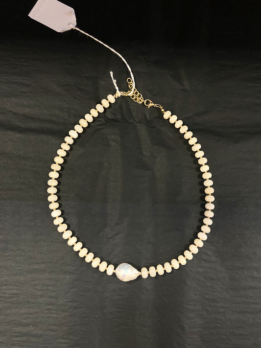 Jolly Ivory Bead and Pearl Necklace
