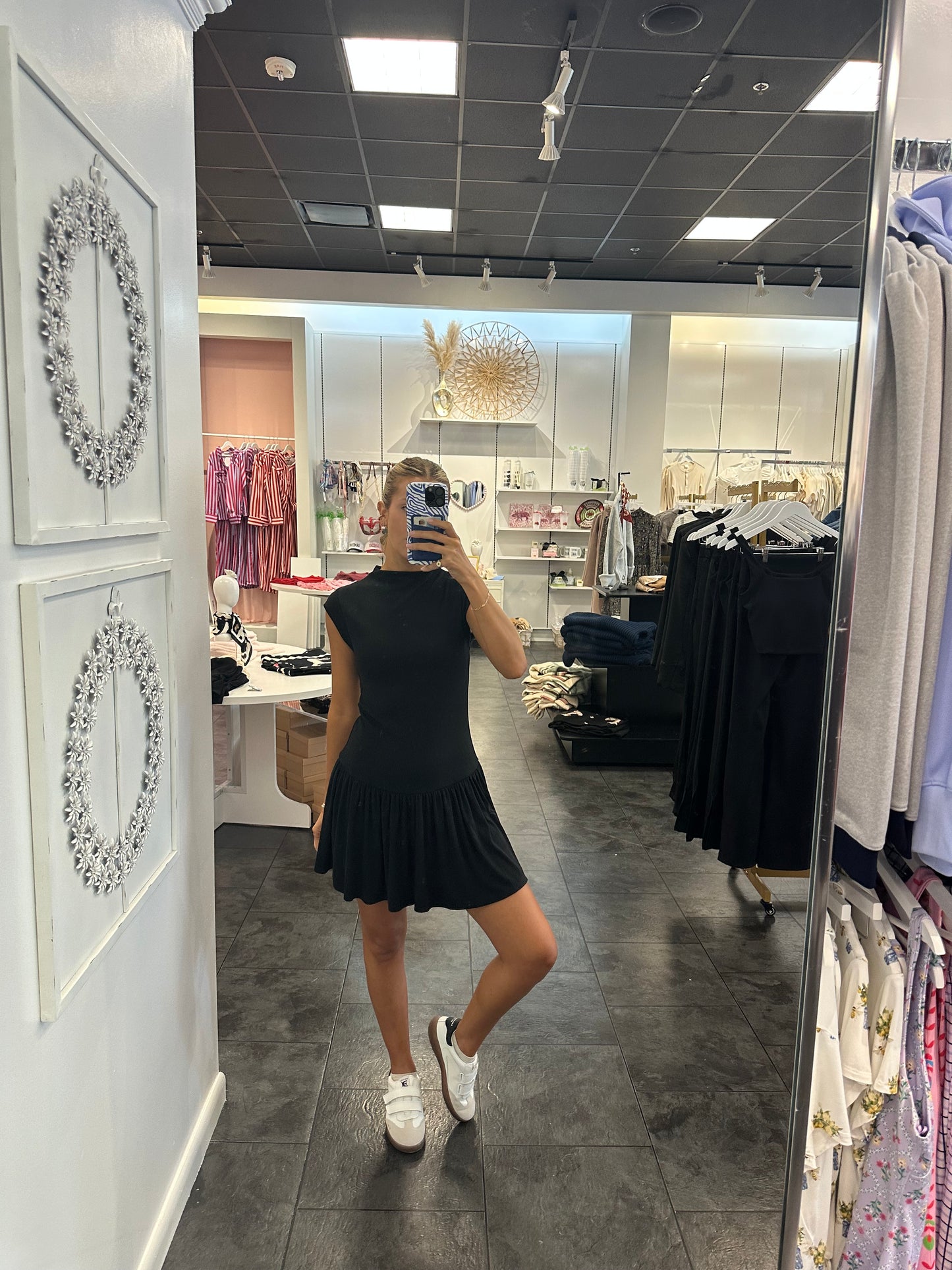 Black Mock Neck Mini Dress