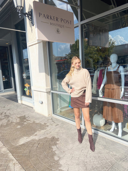 Ethel Chocolate Mini Skirt