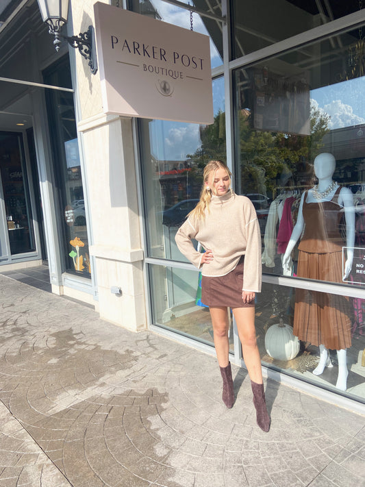 Ethel Chocolate Mini Skirt