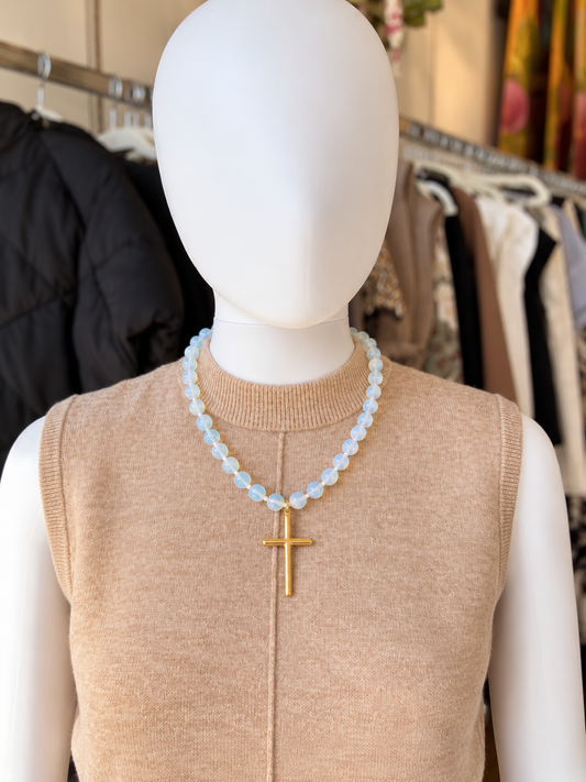 Conley Beaded Cross Necklace