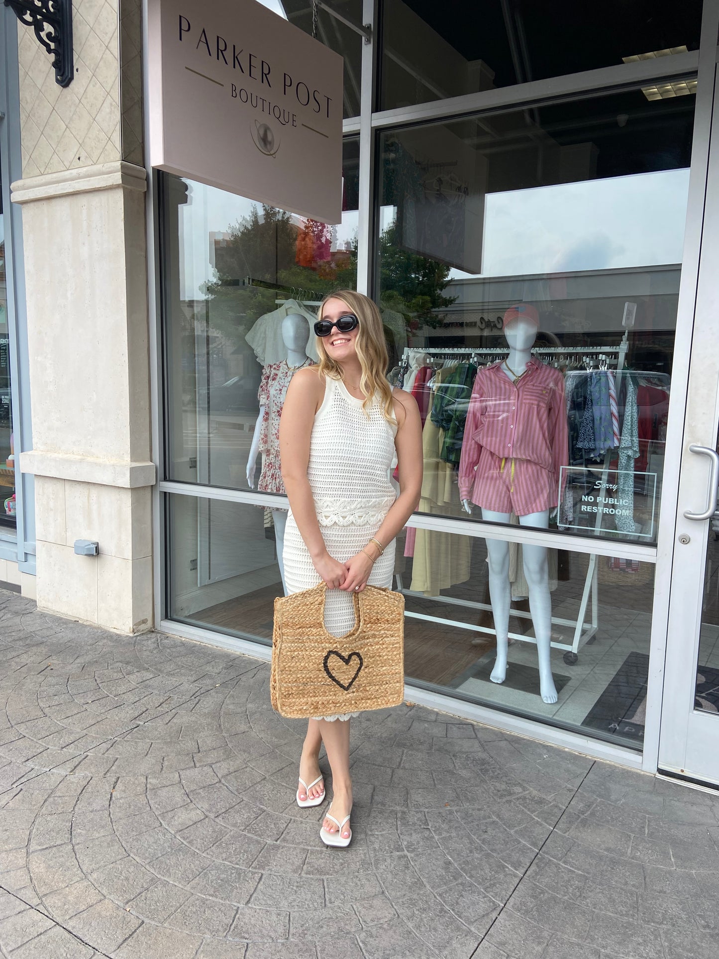 Evelyn White Sweater Tank and Skirt Set