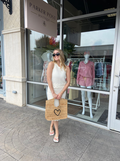 Evelyn White Sweater Tank and Skirt Set