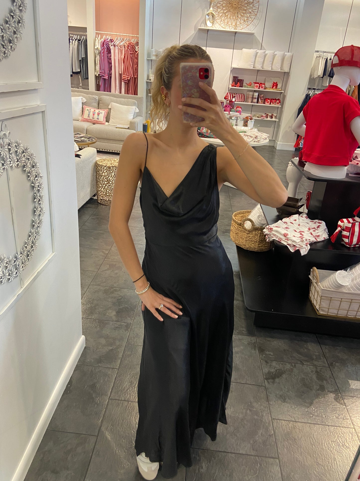 Raven Black Silky Sleeveless Dress