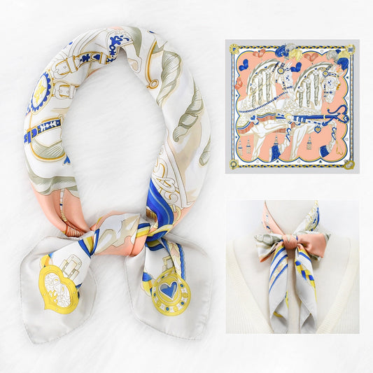 Pink Vintage Pony Square Satin Scarf