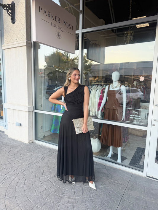 HUTCH Black Maxi Ester Dress