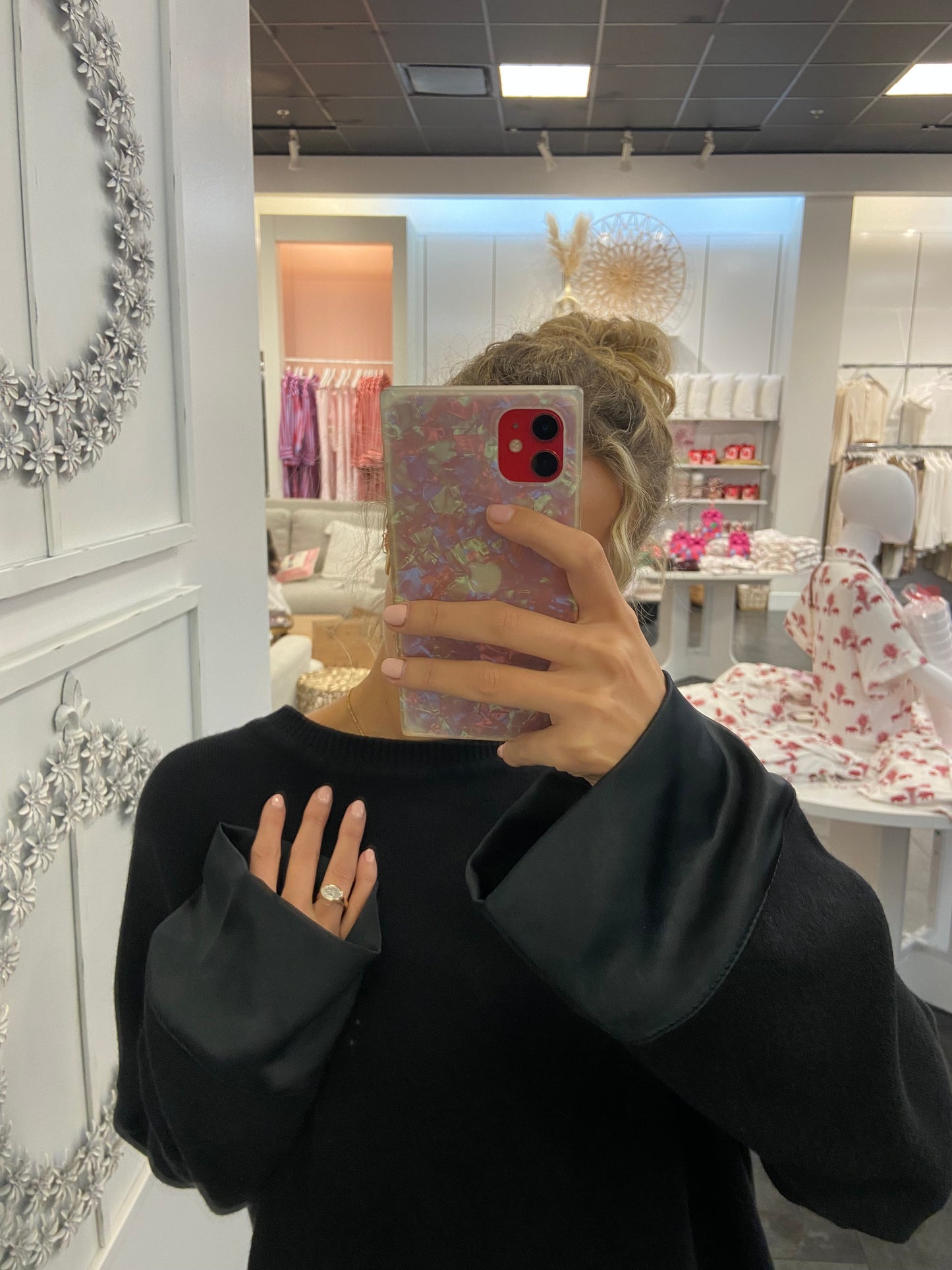 ASTRID Black Sweater with Satin Band