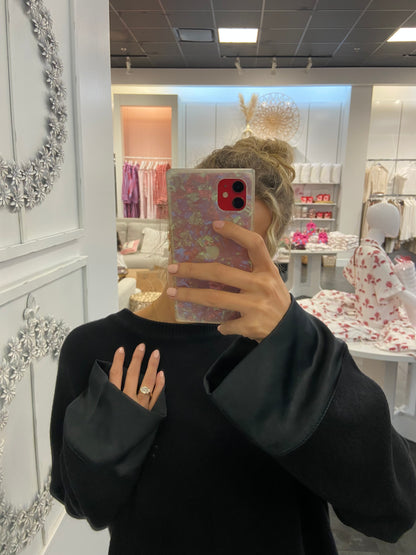 ASTRID Black Sweater with Satin Band