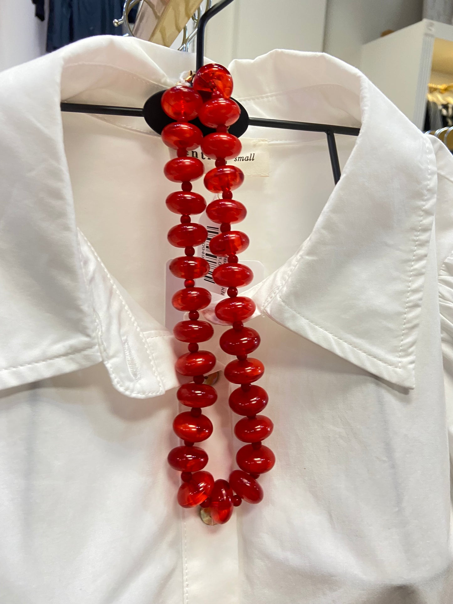 Large Red Bead Necklace