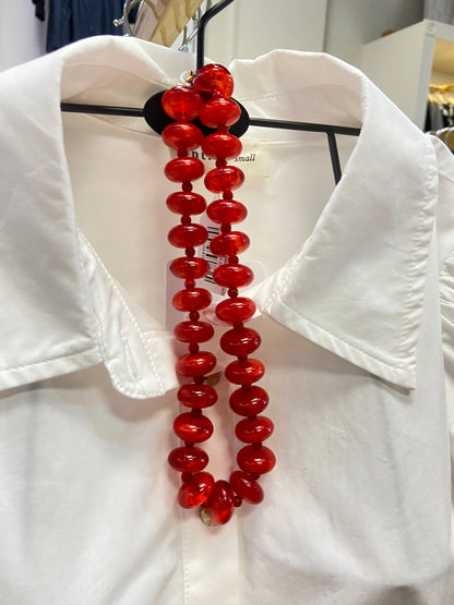 Large Red Bead Necklace