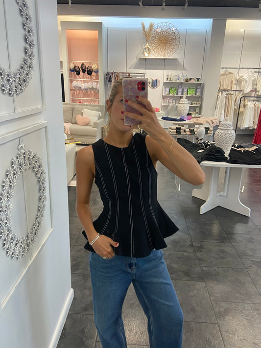 Poppy Peplum Sleeveless Top