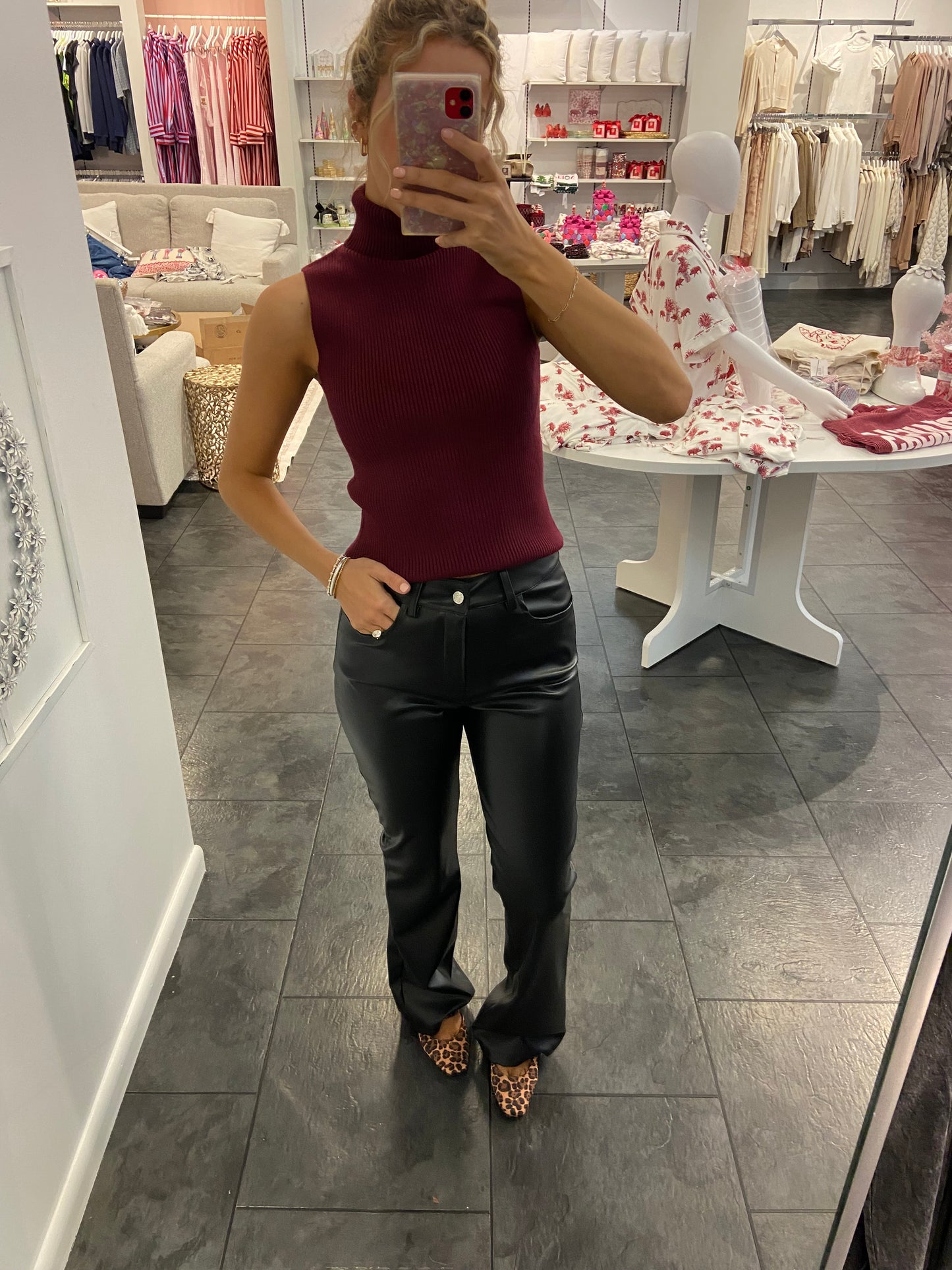 ASTRID Black Leather Pant