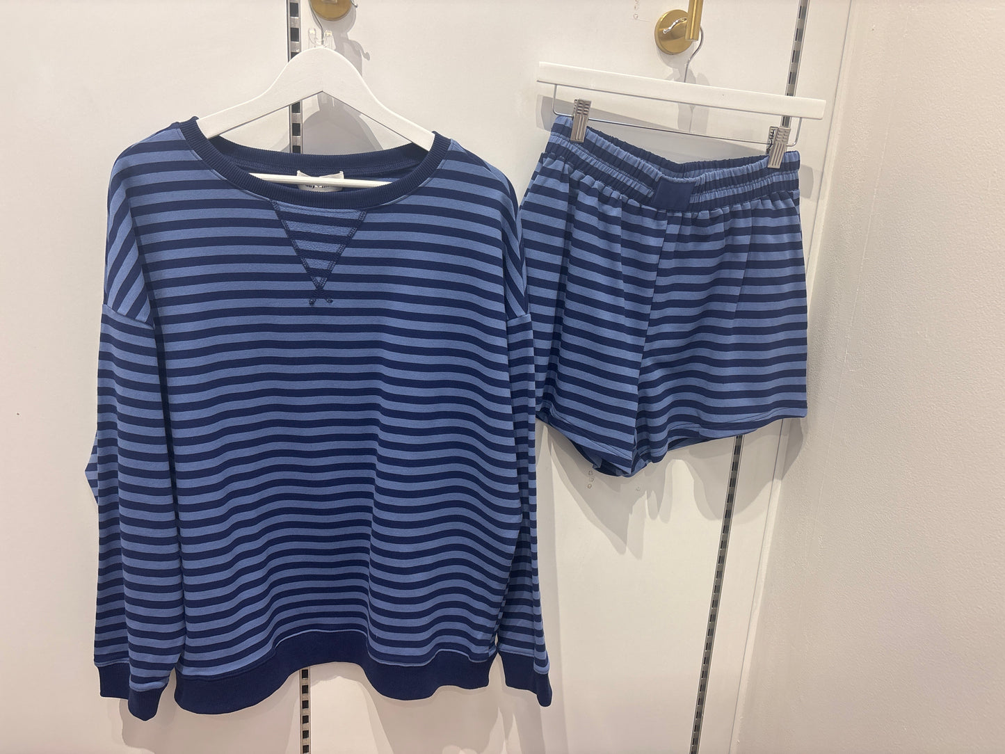 Toddy Blue Striped Sweat Set