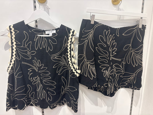 Pricilla Embroidered Top And Skirt Set