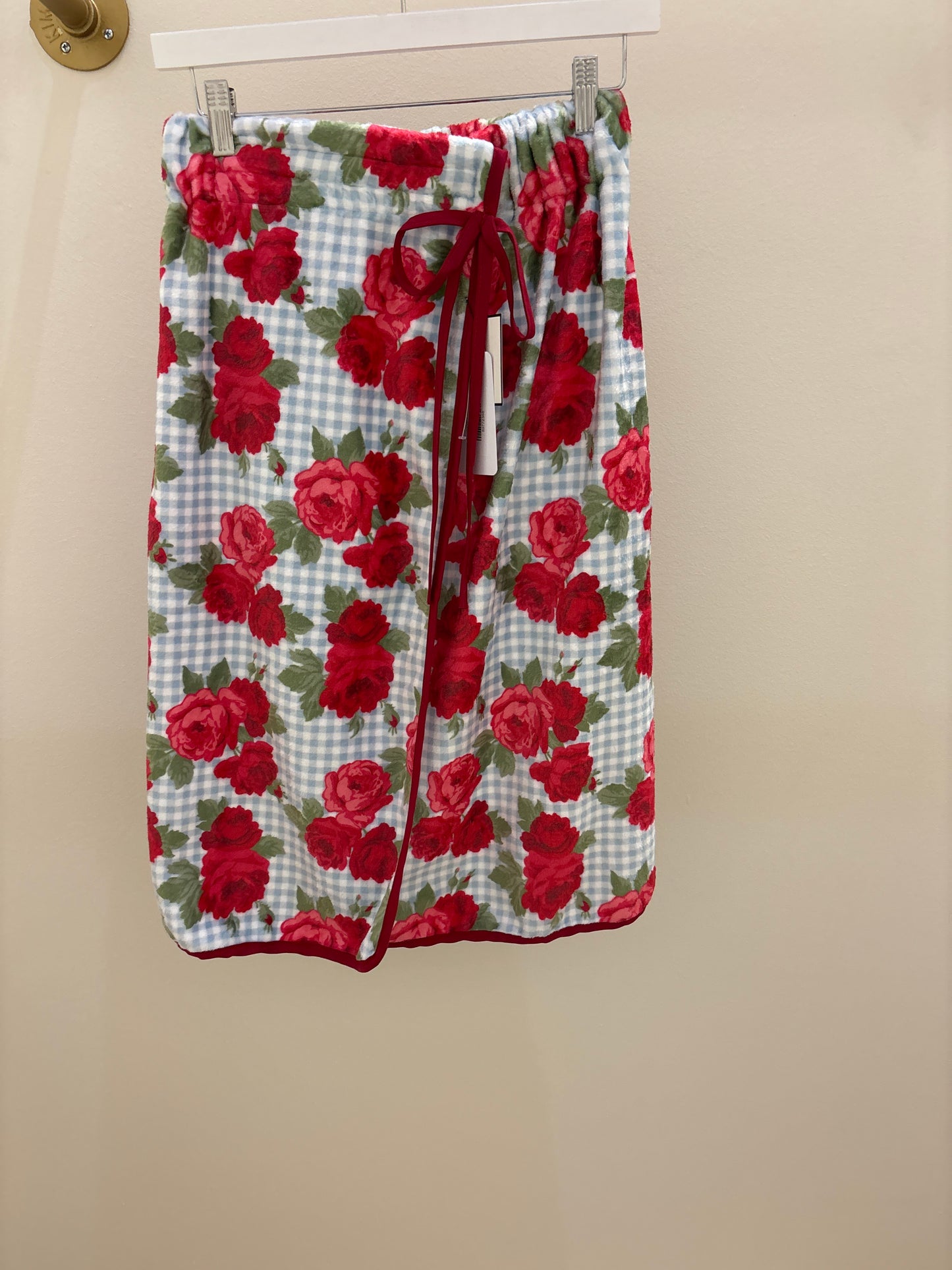 Blue Gingham Towel Wrap