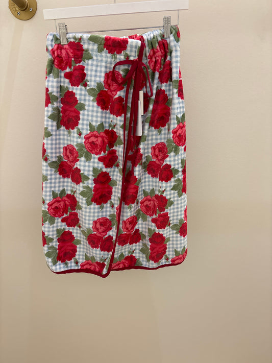Blue Gingham Towel Wrap