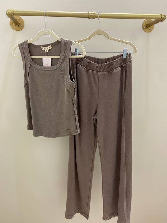Cafe Ribbed Tank and Pant Set