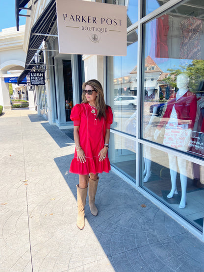 CARTOLINA Red Bonnie Mini Dress