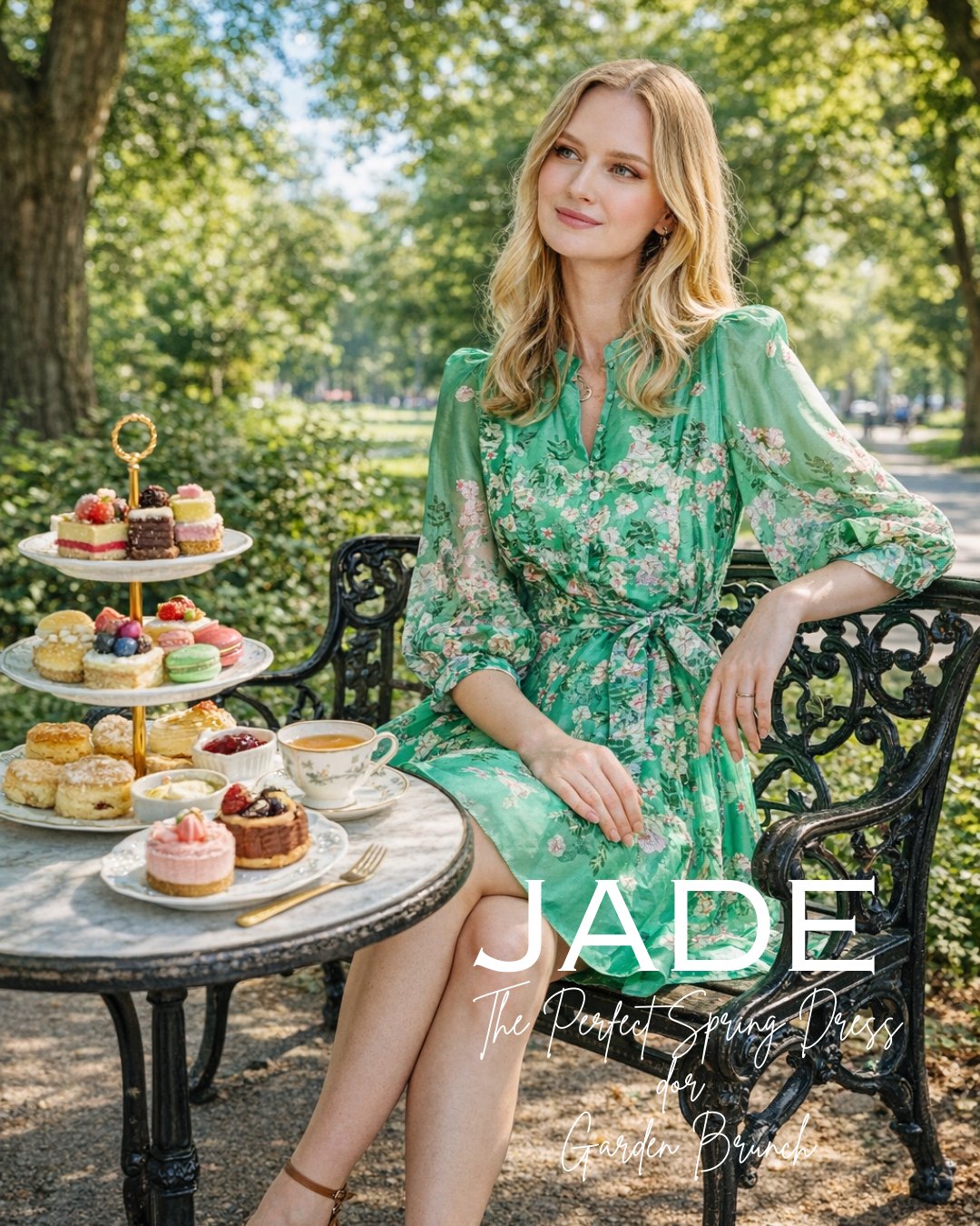 JADE Emerald Bloom Mini Dress