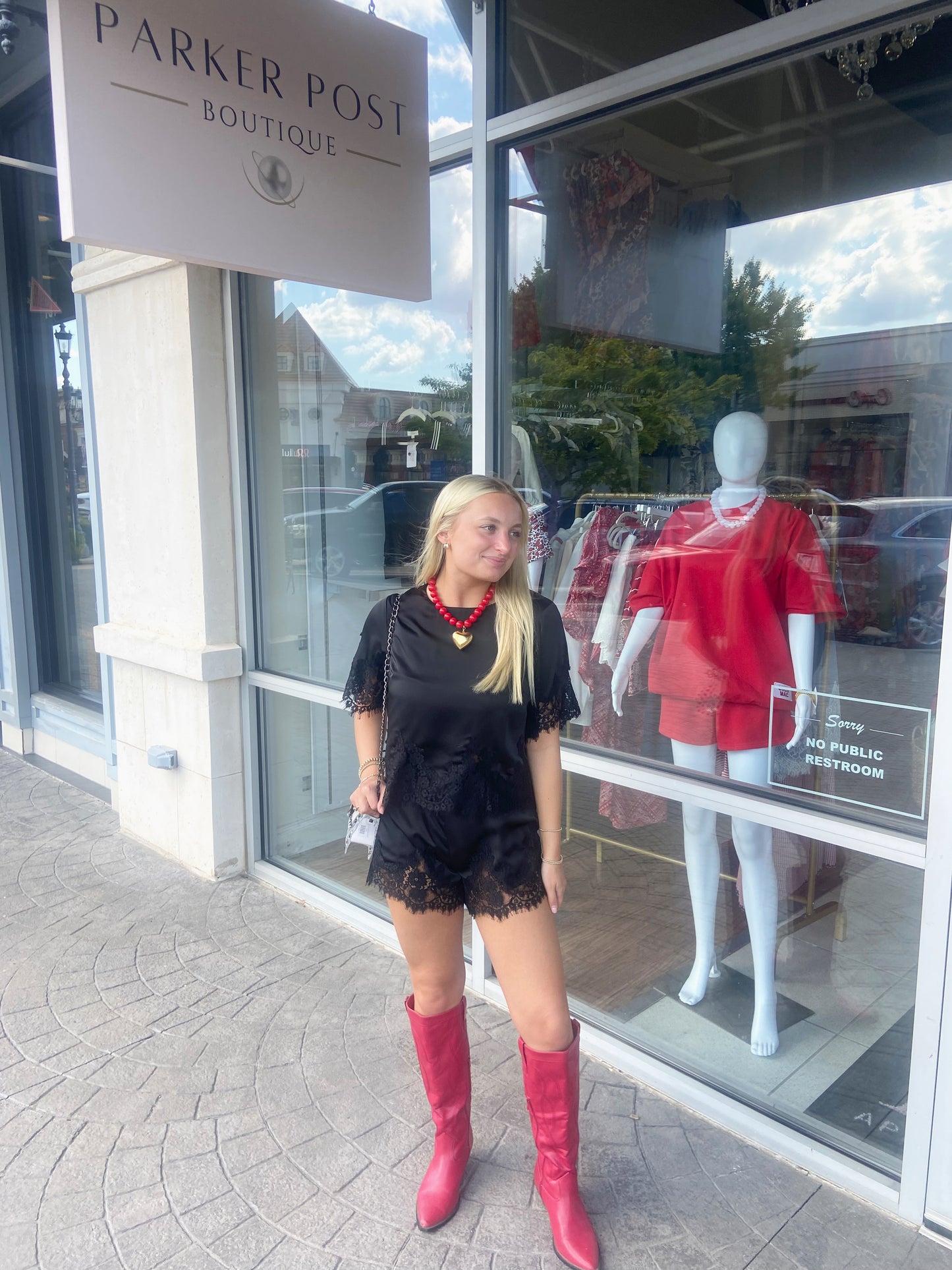 Rian Black Satin Short Sleeve Blouse