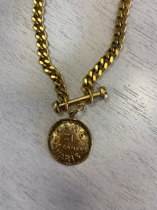 YOCHI Gold Chanel Coin Necklace